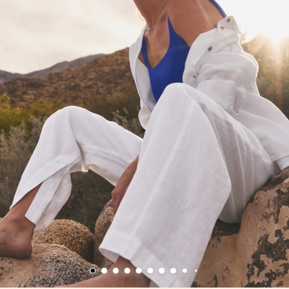 Athleta Retreat Linen Wide Leg Pants - Cala Lily